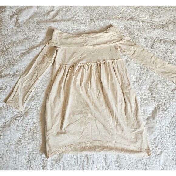 Beige Off-Shoulder Sweater Dress W/ Hidden Pockets Anthropologie Weekend Mood XS - Picture 9 of 9